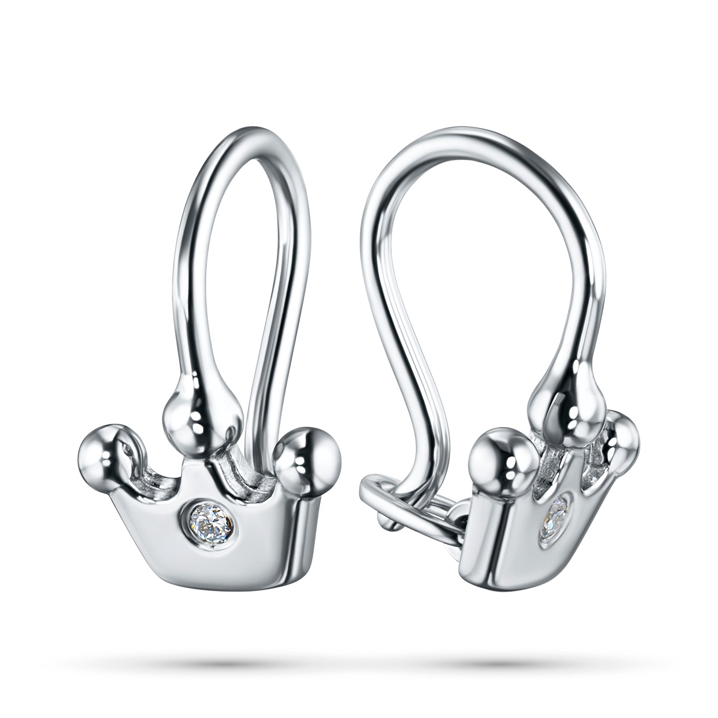 Sterling Silver Earrings with Lab-Created Diamonds 0.020 CT.TW
