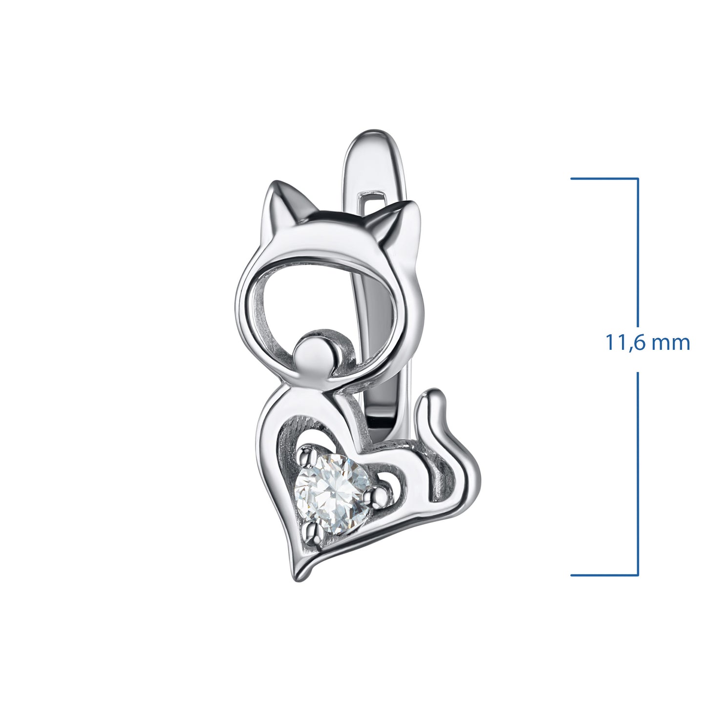 Sterling Silver Earrings with Lab-Created Diamonds 0.090 CT.TW