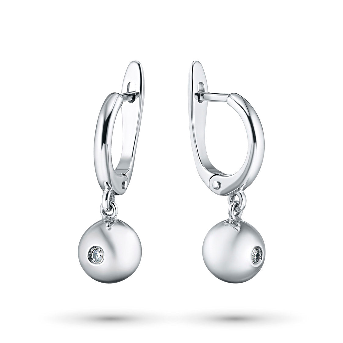 Sterling Silver Earrings with Lab-Created Diamonds 0.090 CT.TW