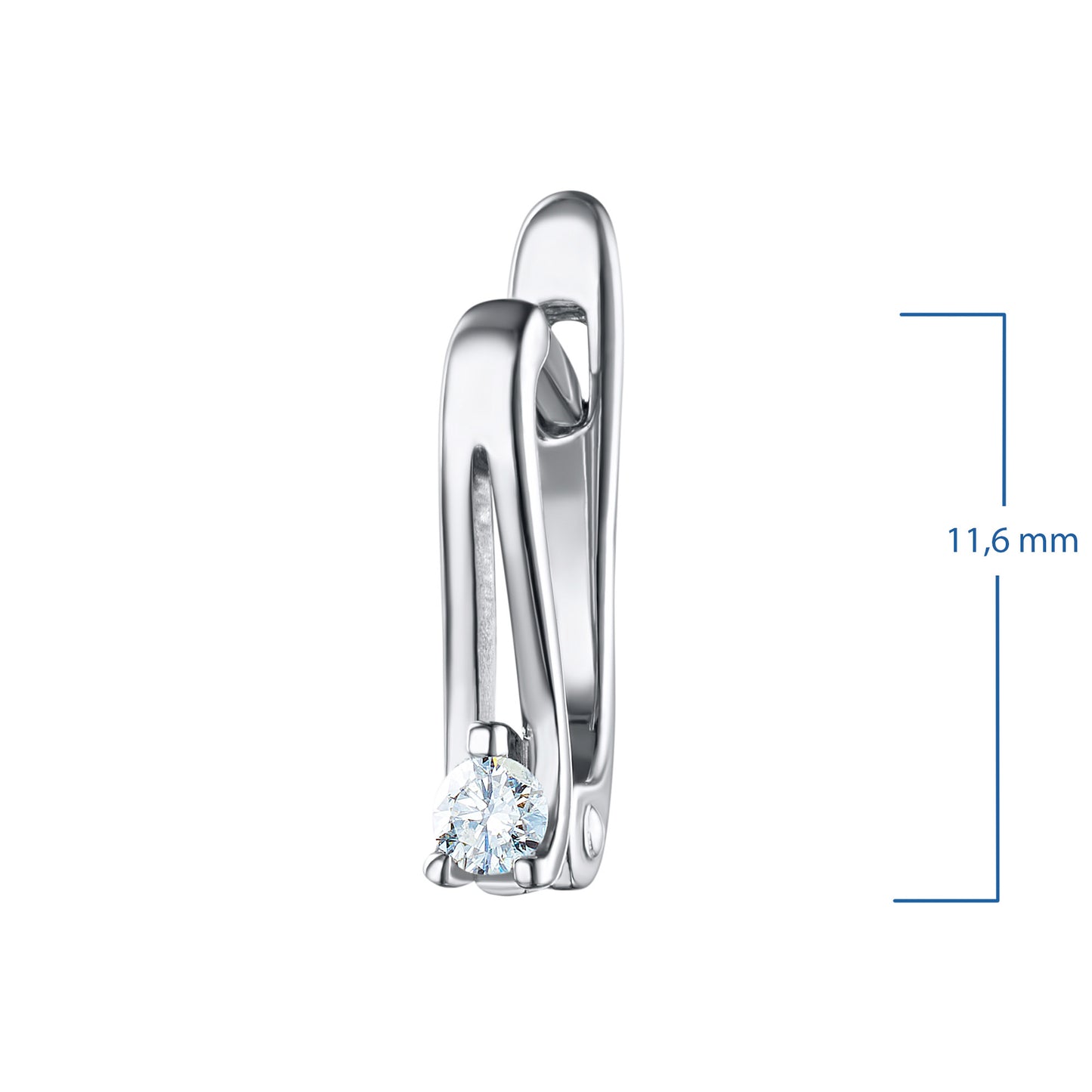 Sterling Silver Earrings with Natural Diamonds 0.210 CT.TW