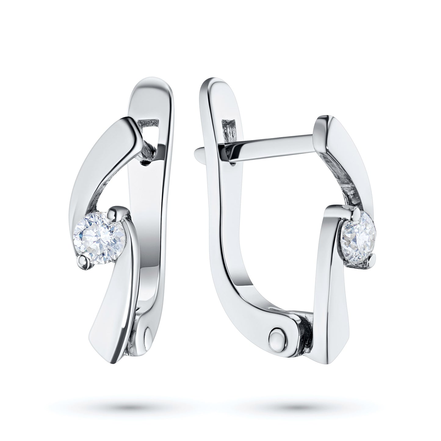 Sterling Silver Earrings with Lab-Created Diamonds 0.170 CT.TW