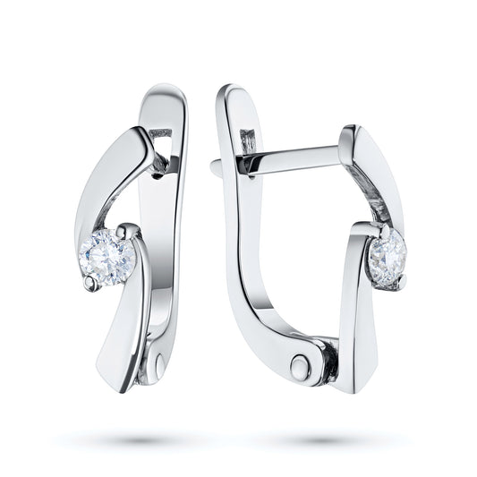 Sterling Silver Earrings with Lab-Created Diamonds 0.170 CT.TW