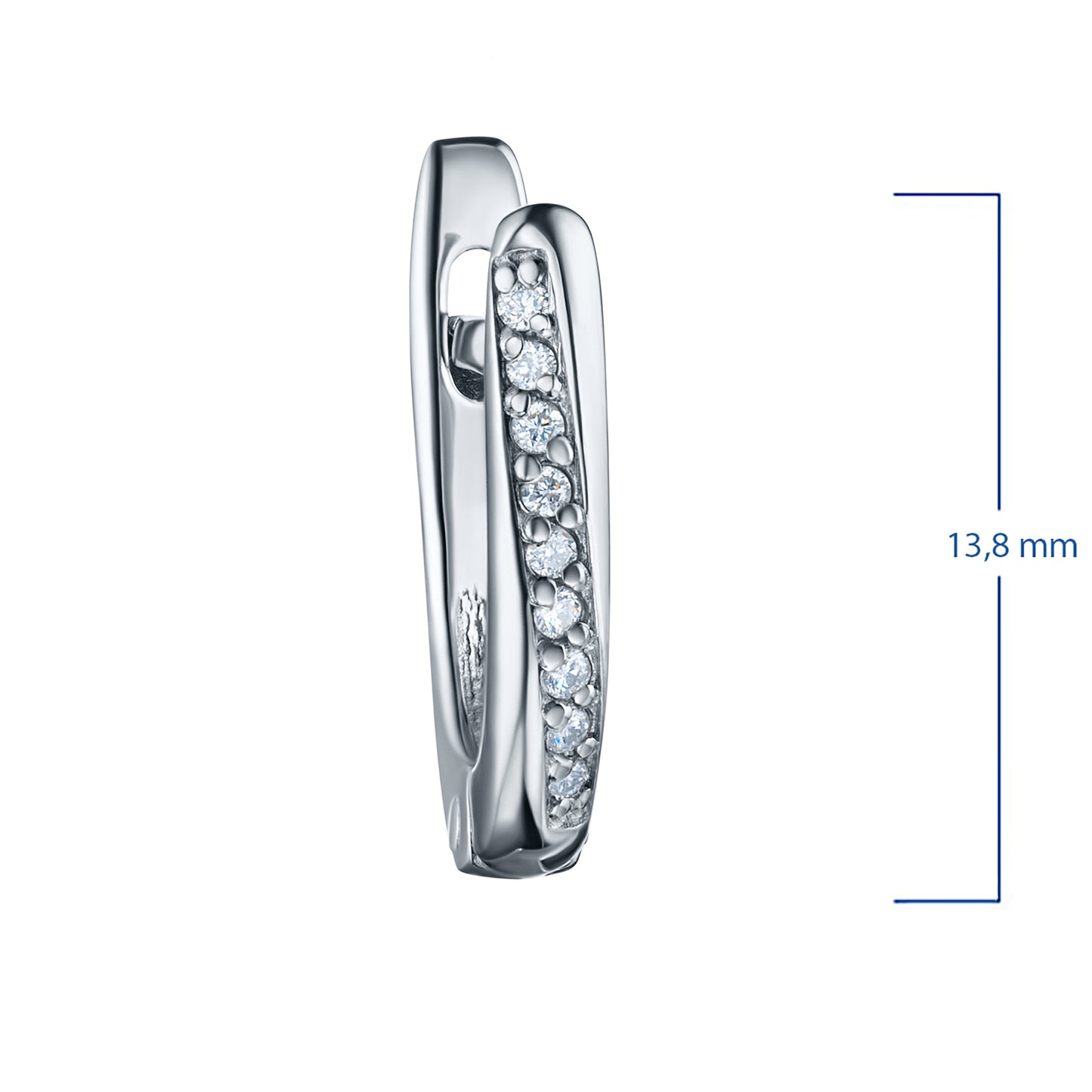 Sterling Silver Earrings with Lab-Created Diamonds 0.110 CT.TW