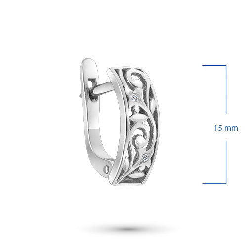 Sterling Silver Earrings with Lab-Created Diamonds 0.010 CT.TW