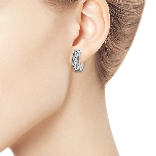 Sterling Silver Earrings with Lab-Created Diamonds 0.010 CT.TW