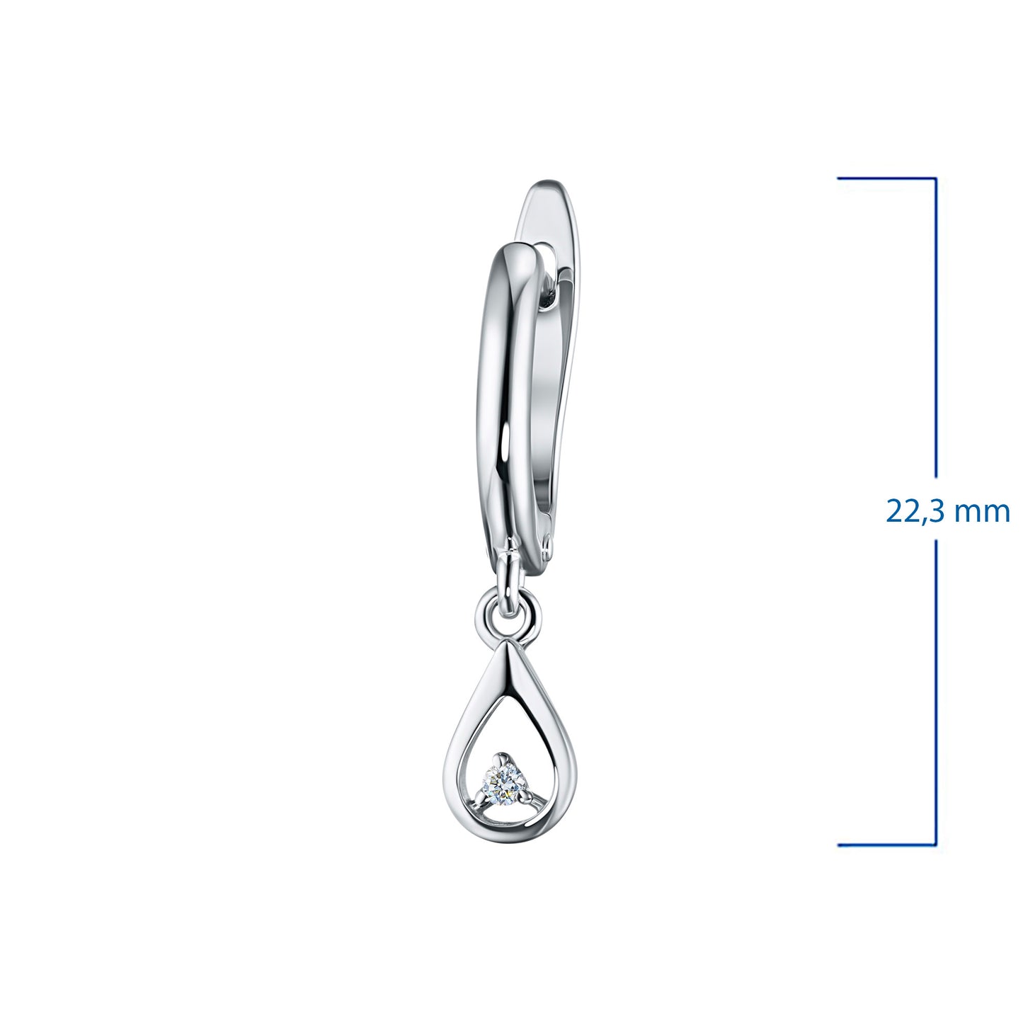Sterling Silver Earrings with Natural Diamonds 0.040 CT.TW