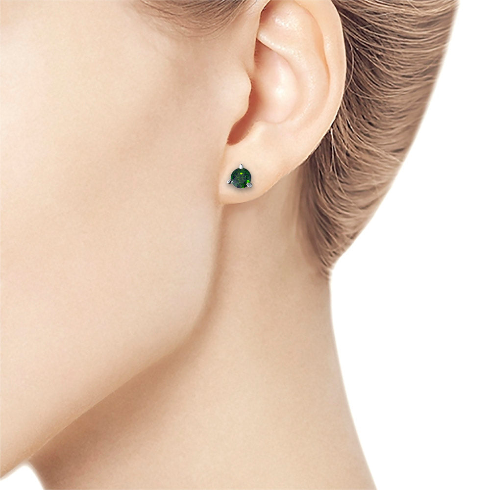 Sterling Silver Earring Studs with Lab-Created Diamonds 0.450 CT.TW