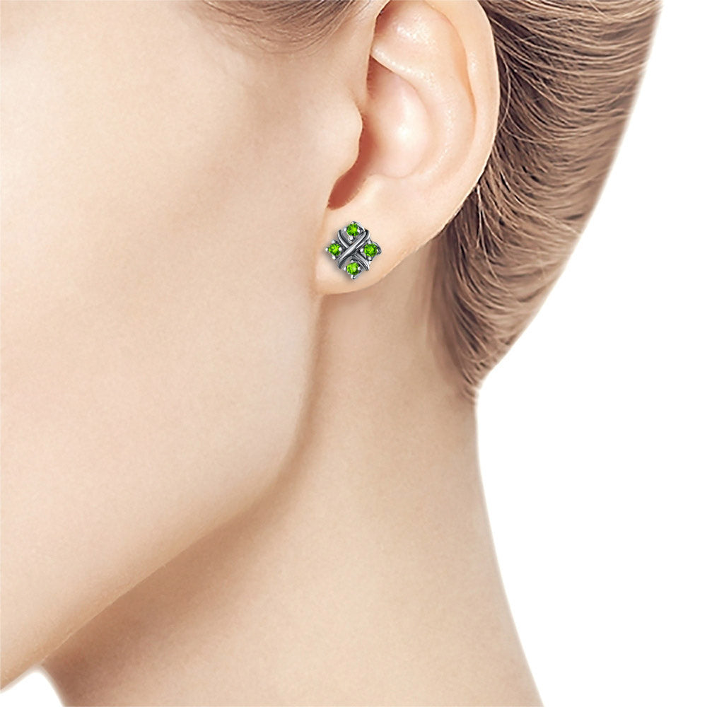 Sterling Silver Earring Studs with Lab-Created Diamonds 0.280 CT.TW