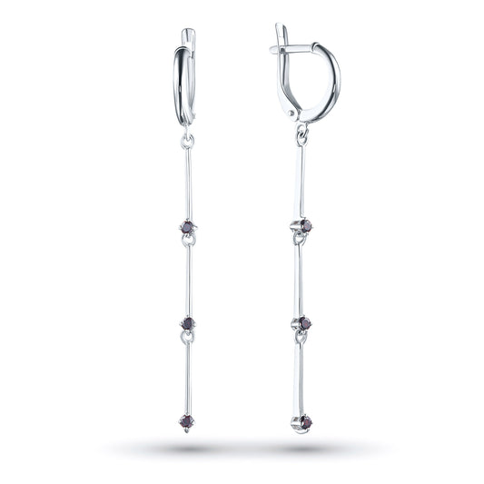 Sterling Silver Earrings with Lab-Created Diamonds 0.160 CT.TW