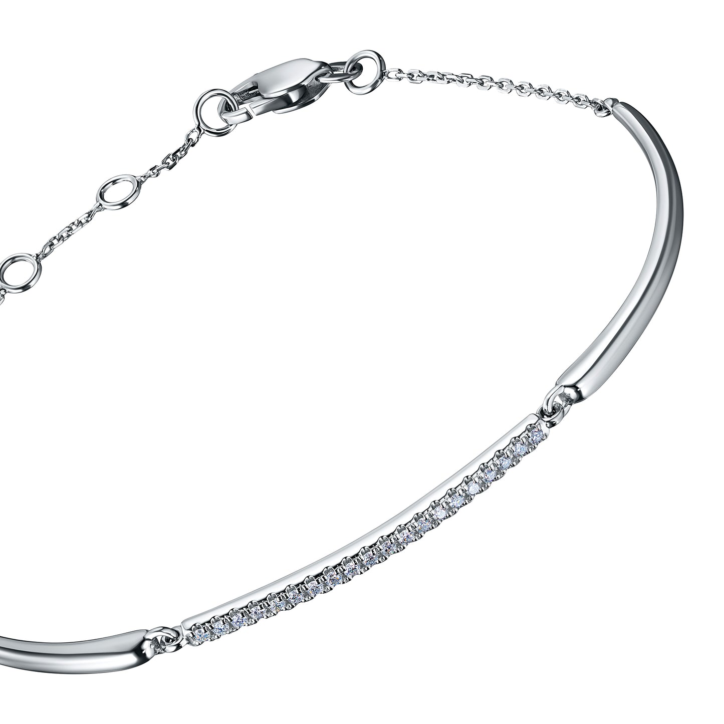 Sterling Silver Bracelet with Lab-Created Diamonds 0.170 CT.TW