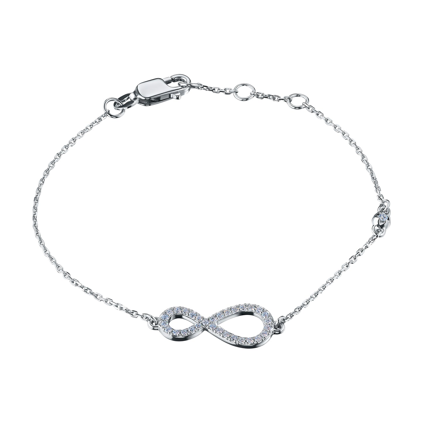 Sterling Silver Bracelet with Lab-Created Diamonds 0.280 CT.TW