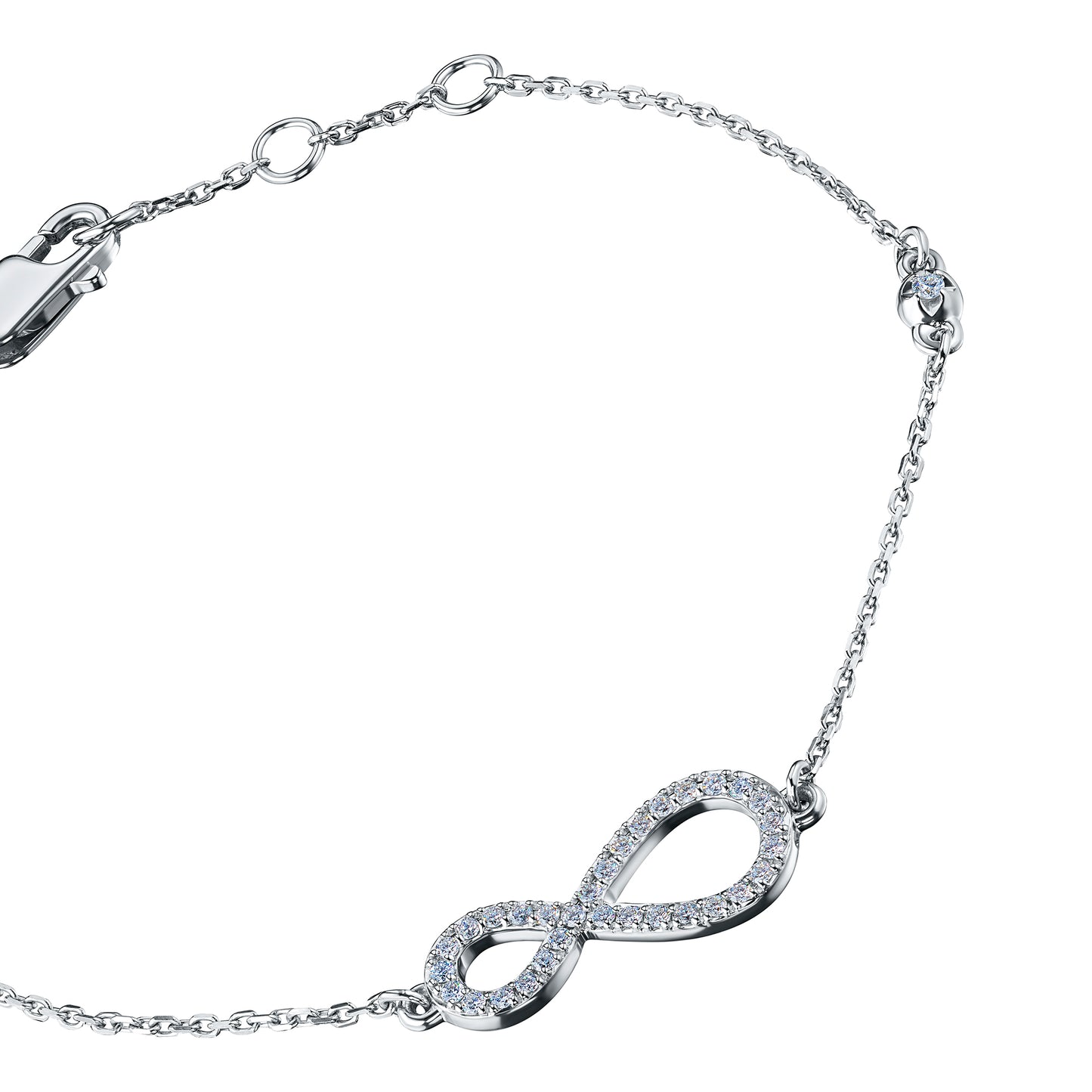 Sterling Silver Bracelet with Lab-Created Diamonds 0.280 CT.TW