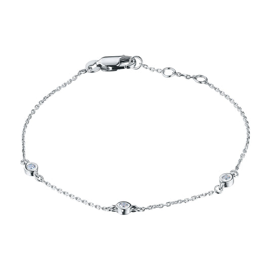Sterling Silver Bracelet with Lab-Created Diamonds 0.130 CT.TW