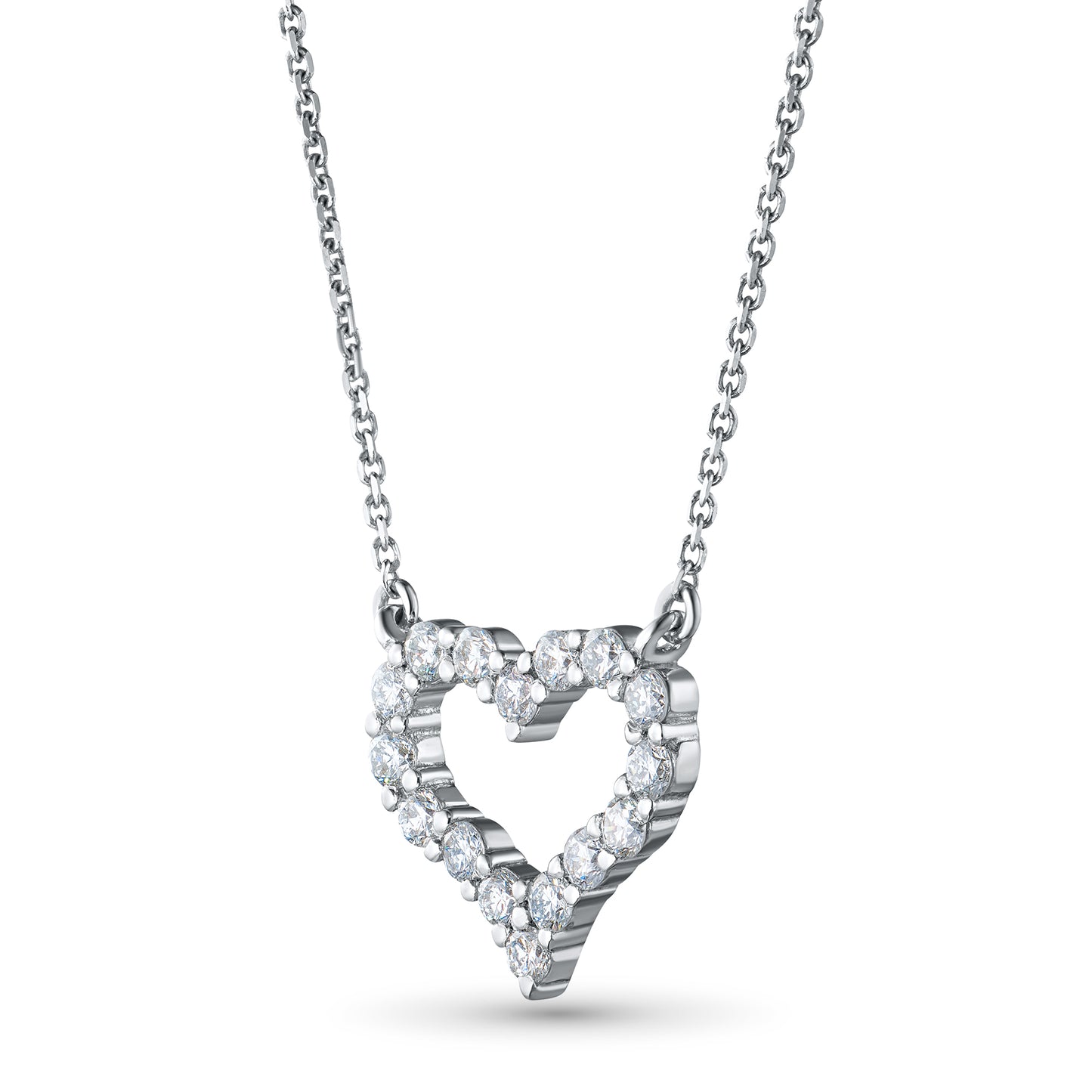 14K White Gold Necklace with Lab-Created Diamonds 0.550 CT.TW