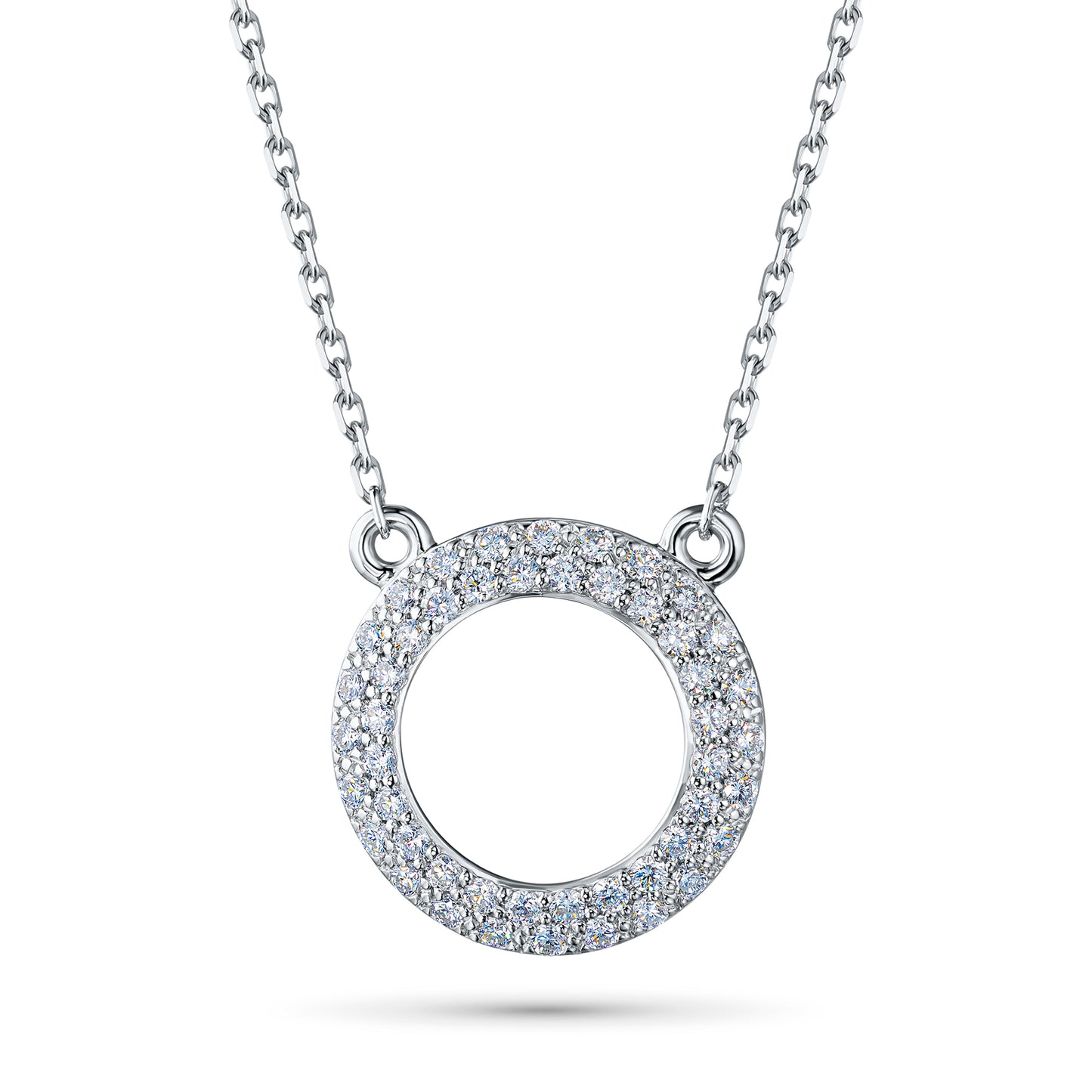 Sterling Silver Necklace with Lab-Created Diamonds 0.120 CT.TW