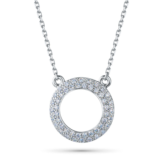 Sterling Silver Necklace with Lab-Created Diamonds 0.120 CT.TW