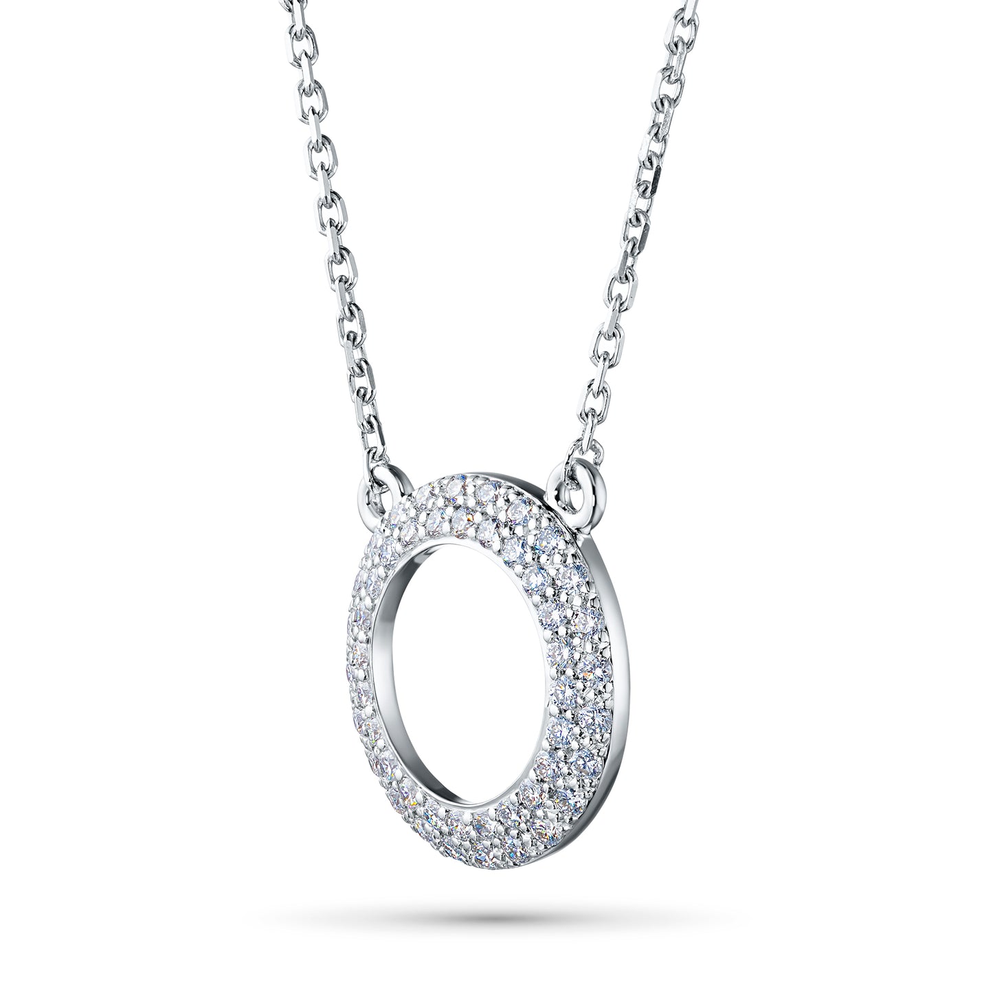 Sterling Silver Necklace with Lab-Created Diamonds 0.120 CT.TW