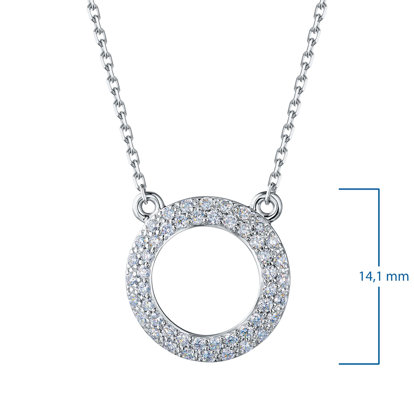 Sterling Silver Necklace with Lab-Created Diamonds 0.120 CT.TW