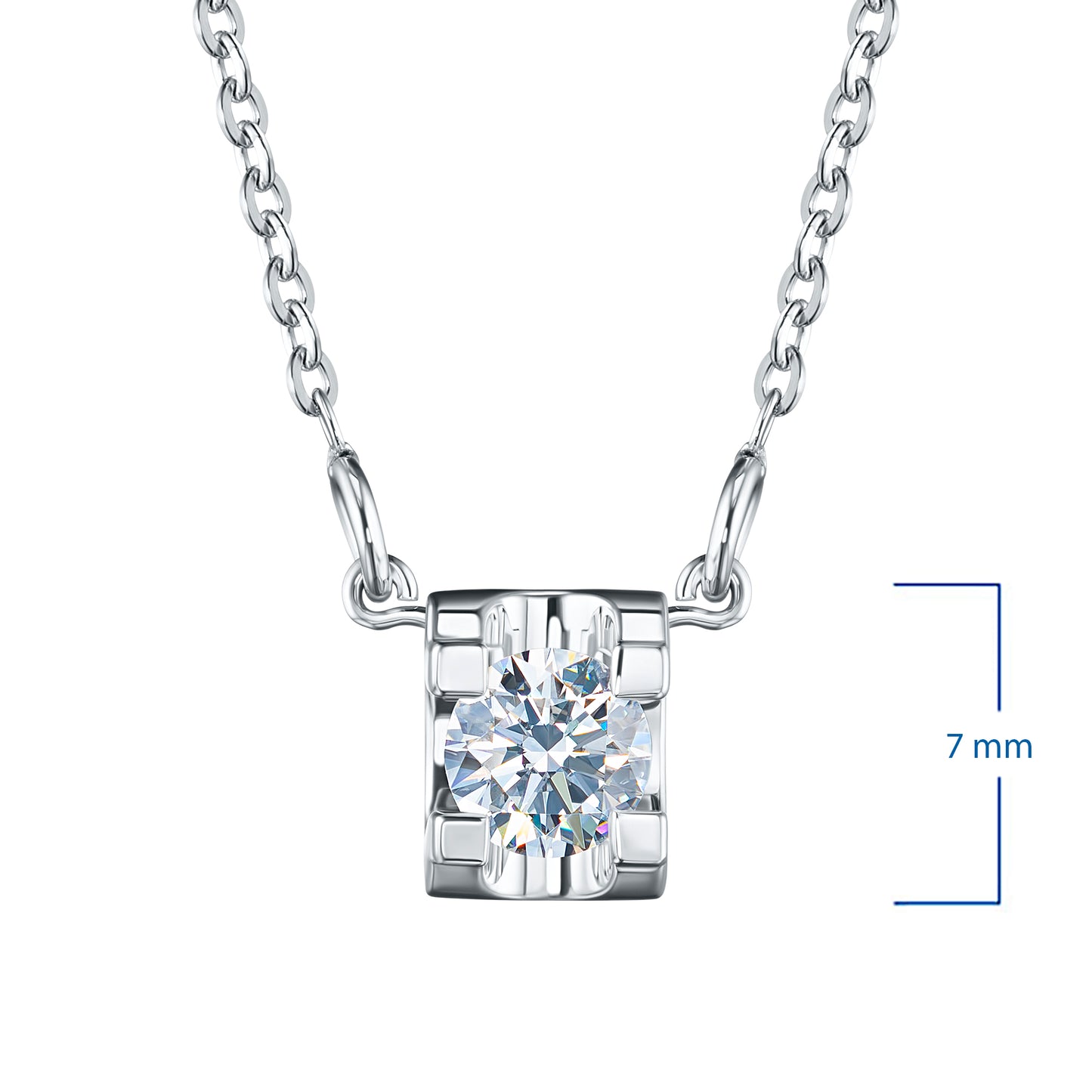 Sterling Silver Necklace with Lab-Created Diamonds 0.260 CT.TW