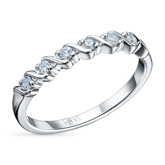 Sterling Silver Ring with Lab-Created Diamonds 0.120 CT.TW