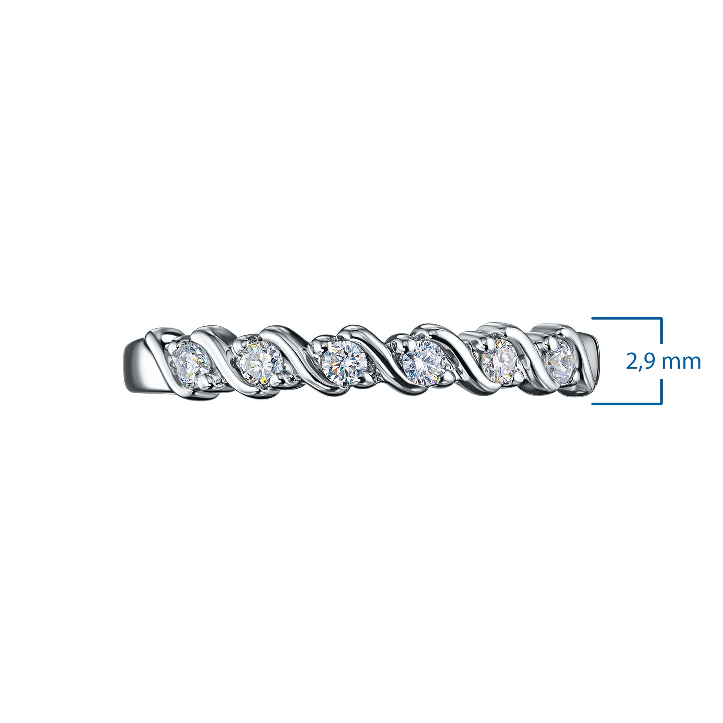 Sterling Silver Ring with Lab-Created Diamonds 0.120 CT.TW