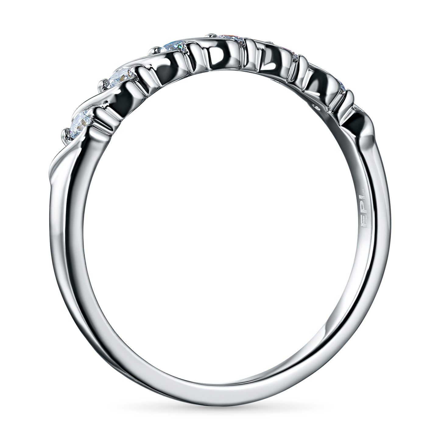 Sterling Silver Ring with Lab-Created Diamonds 0.120 CT.TW