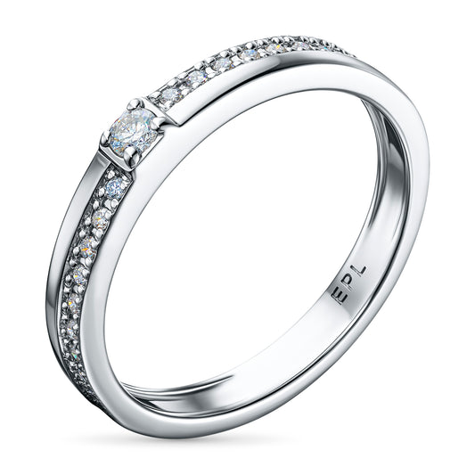 Sterling Silver Ring with Lab-Created Diamonds 0.200 CT.TW