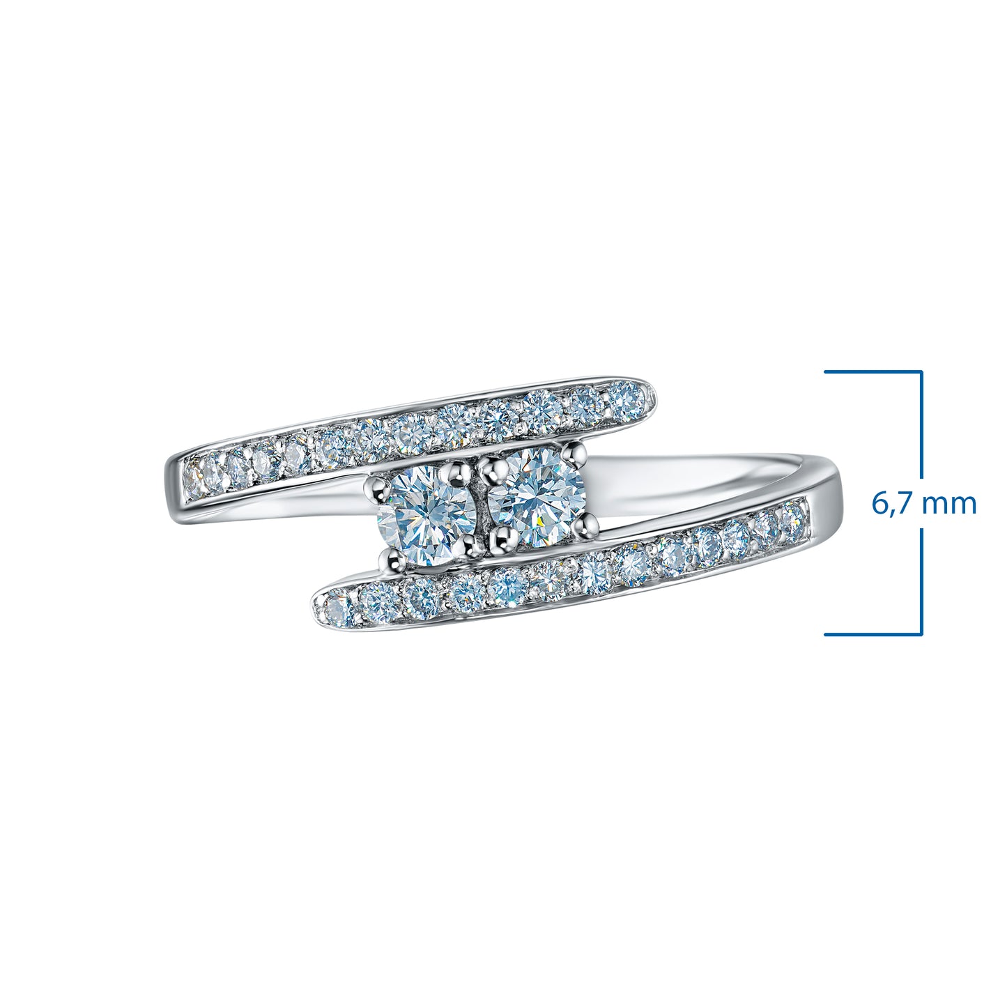 Sterling Silver Ring with Lab-Created Diamonds 0.480 CT.TW