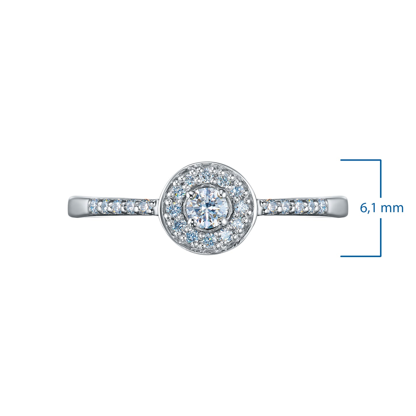 Sterling Silver Ring with Lab-Created Diamonds 0.110 CT.TW