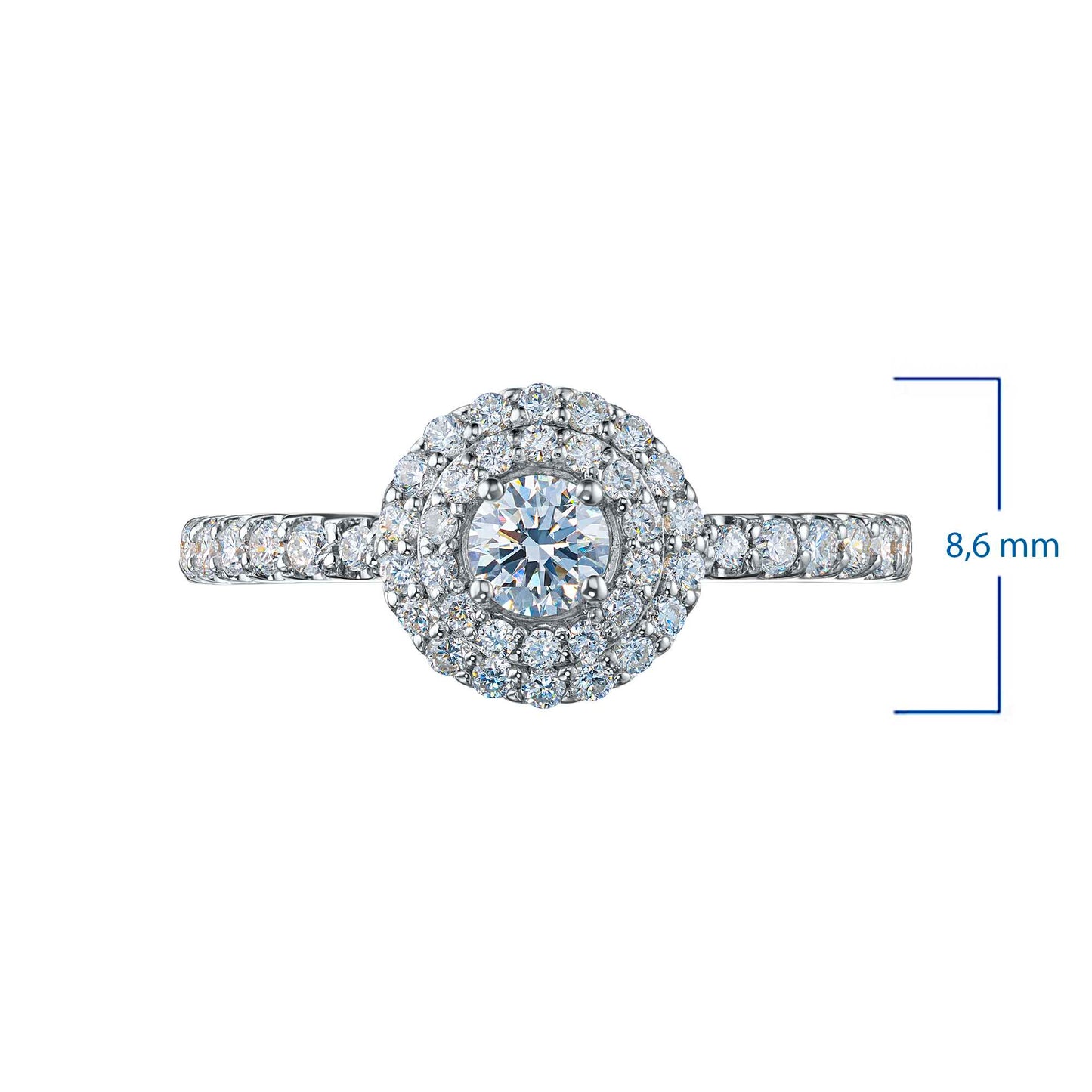 Sterling Silver Ring with Lab-Created Diamonds 0.520 CT.TW