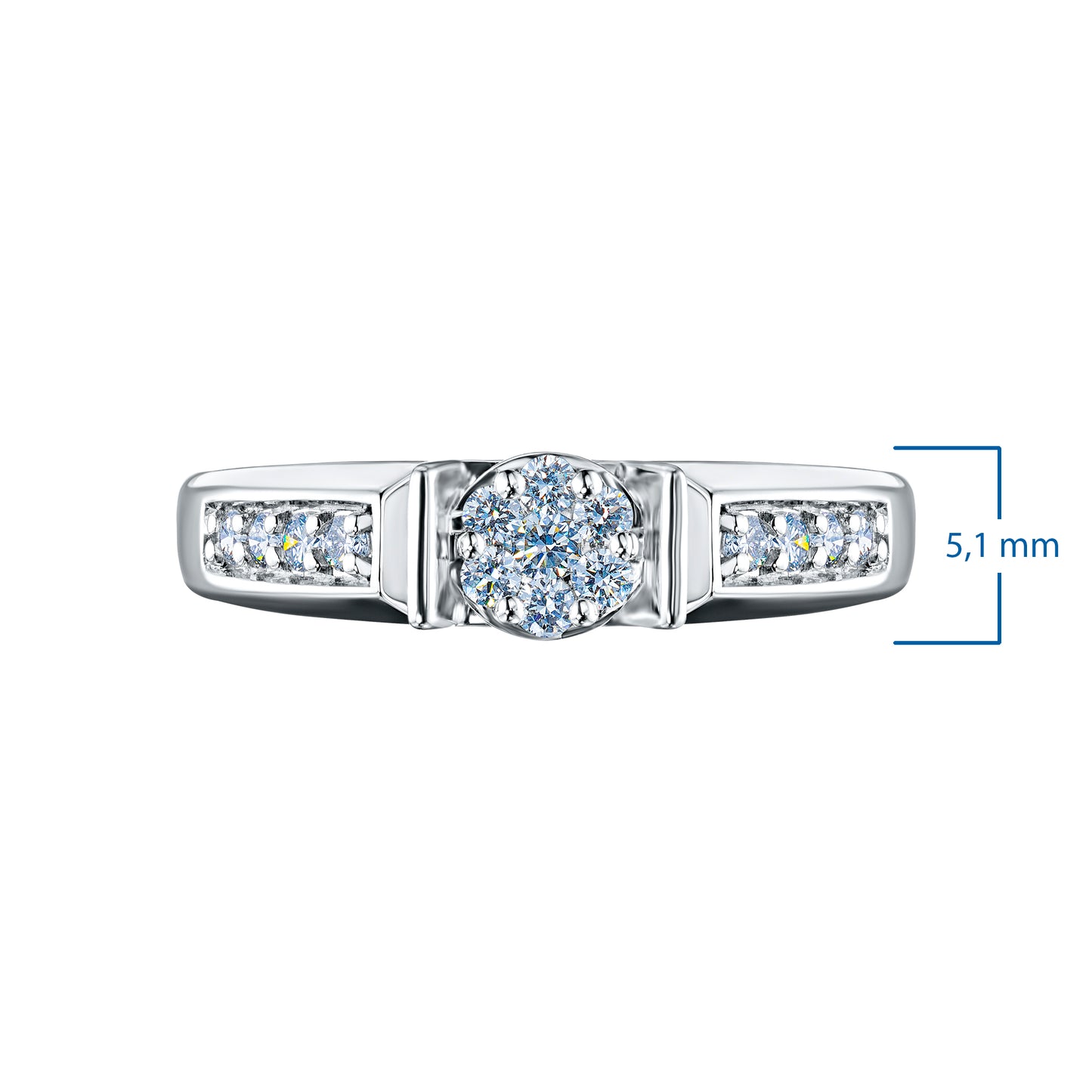 Sterling Silver Ring with Lab-Created Diamonds 0.200 CT.TW