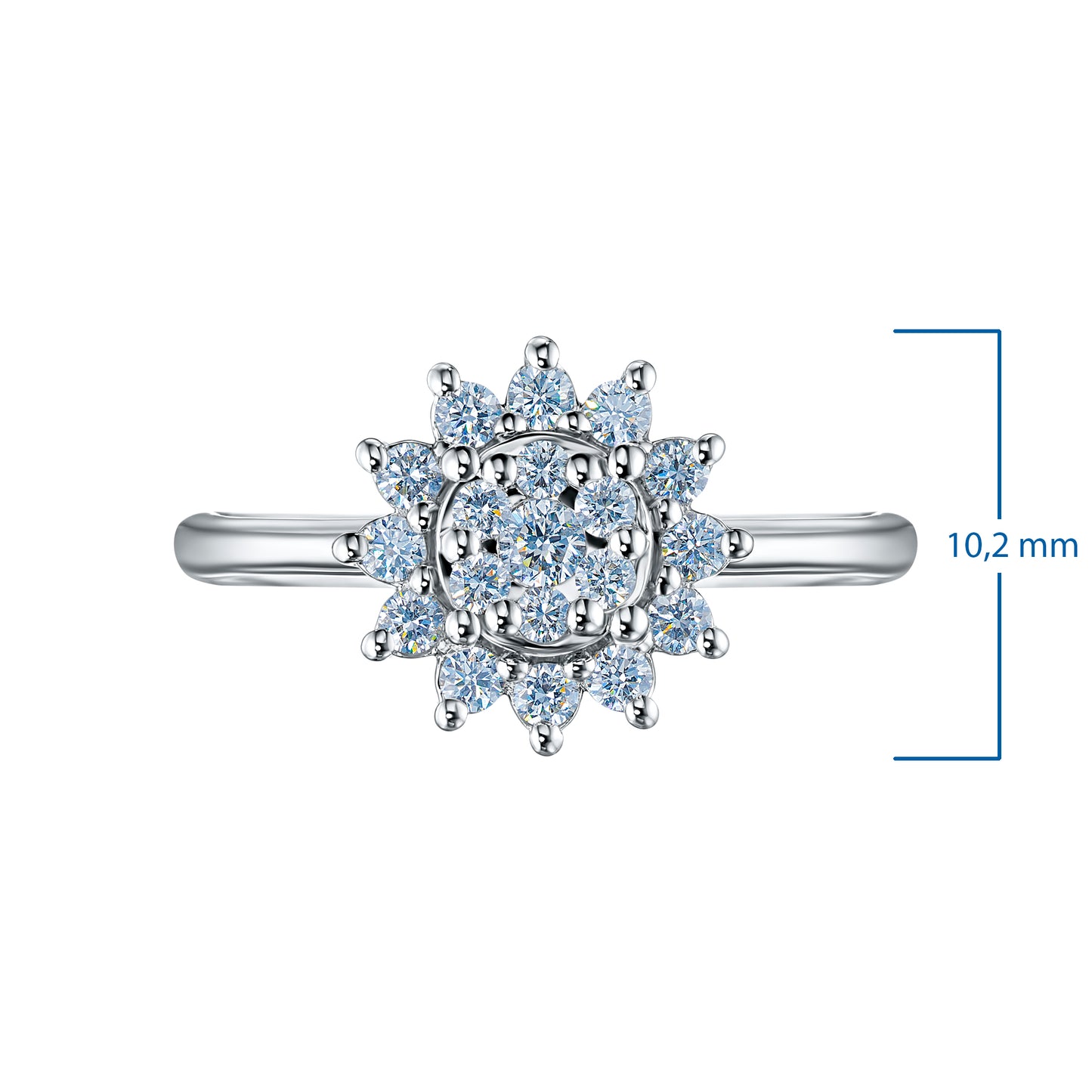 Sterling Silver Ring with Lab-Created Diamonds 0.350 CT.TW