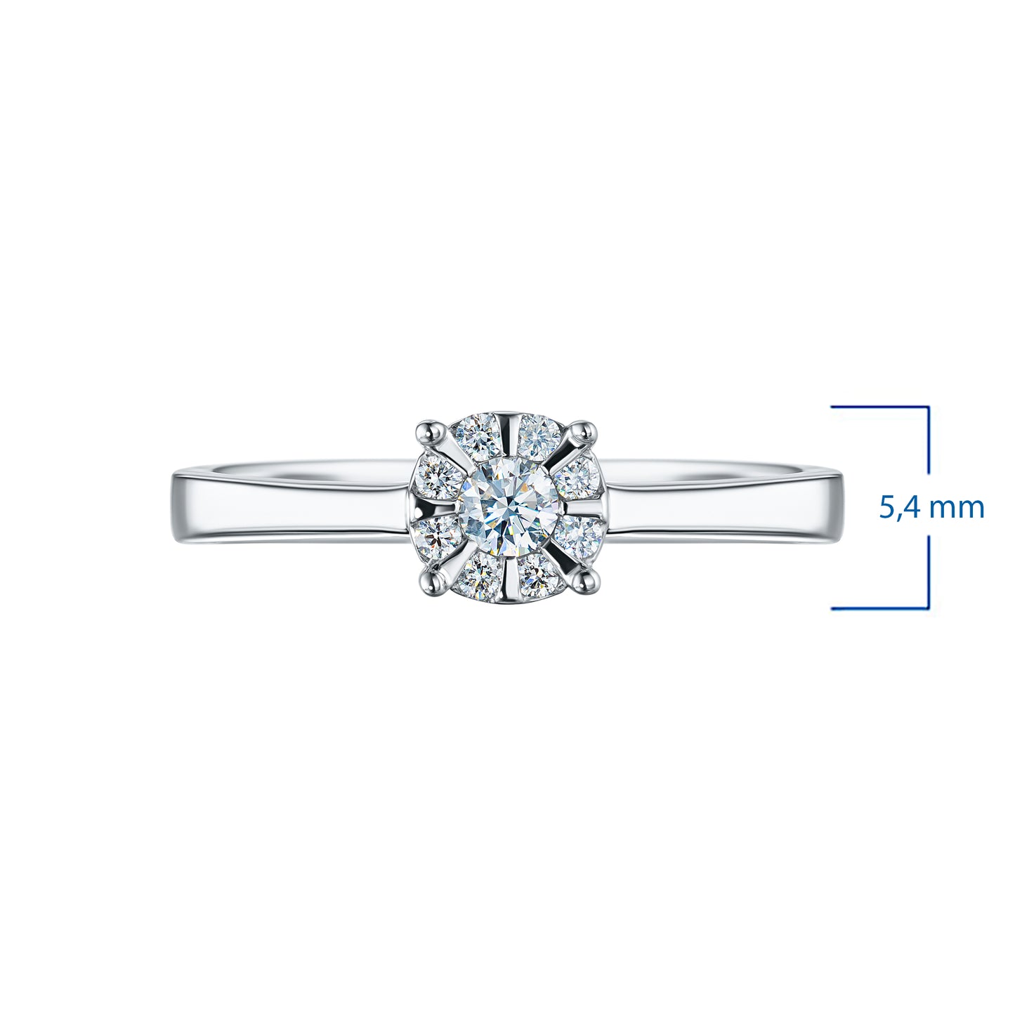 Sterling Silver Ring with Lab-Created Diamonds 0.150 CT.TW