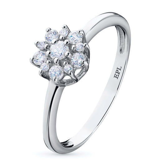 Sterling Silver Ring with Lab-Created Diamonds 0.260 CT.TW
