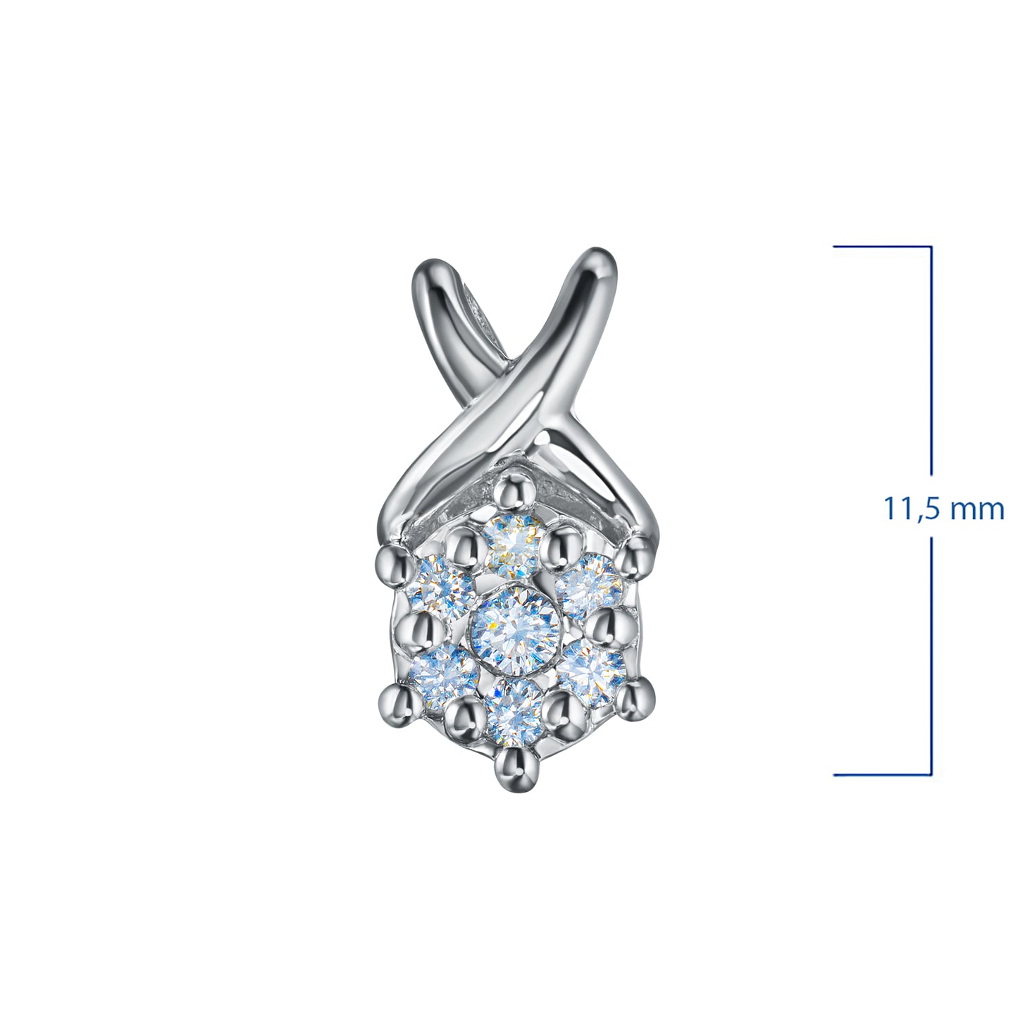 Sterling Silver Pendant with Lab-Created Diamonds 0.100 CT.TW