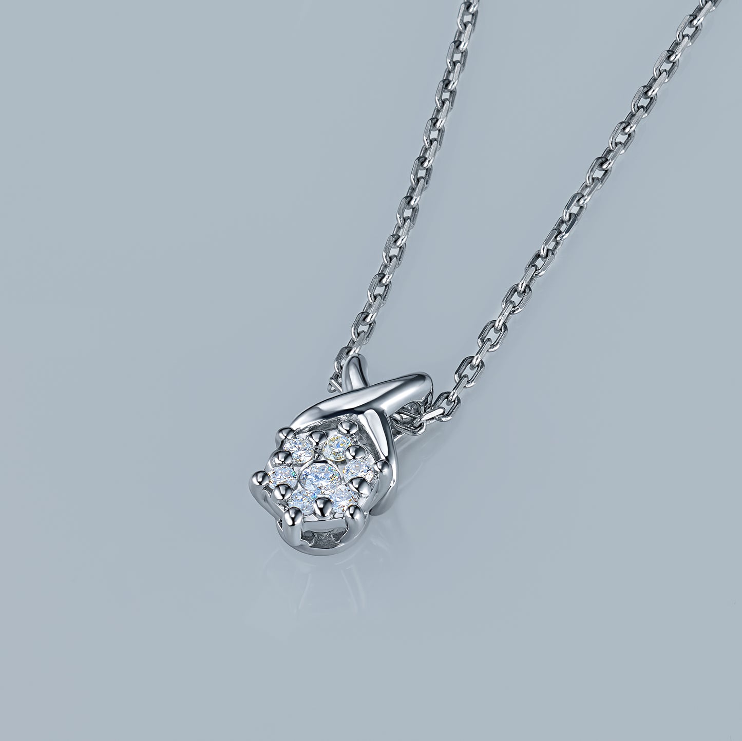 Sterling Silver Pendant with Lab-Created Diamonds 0.100 CT.TW