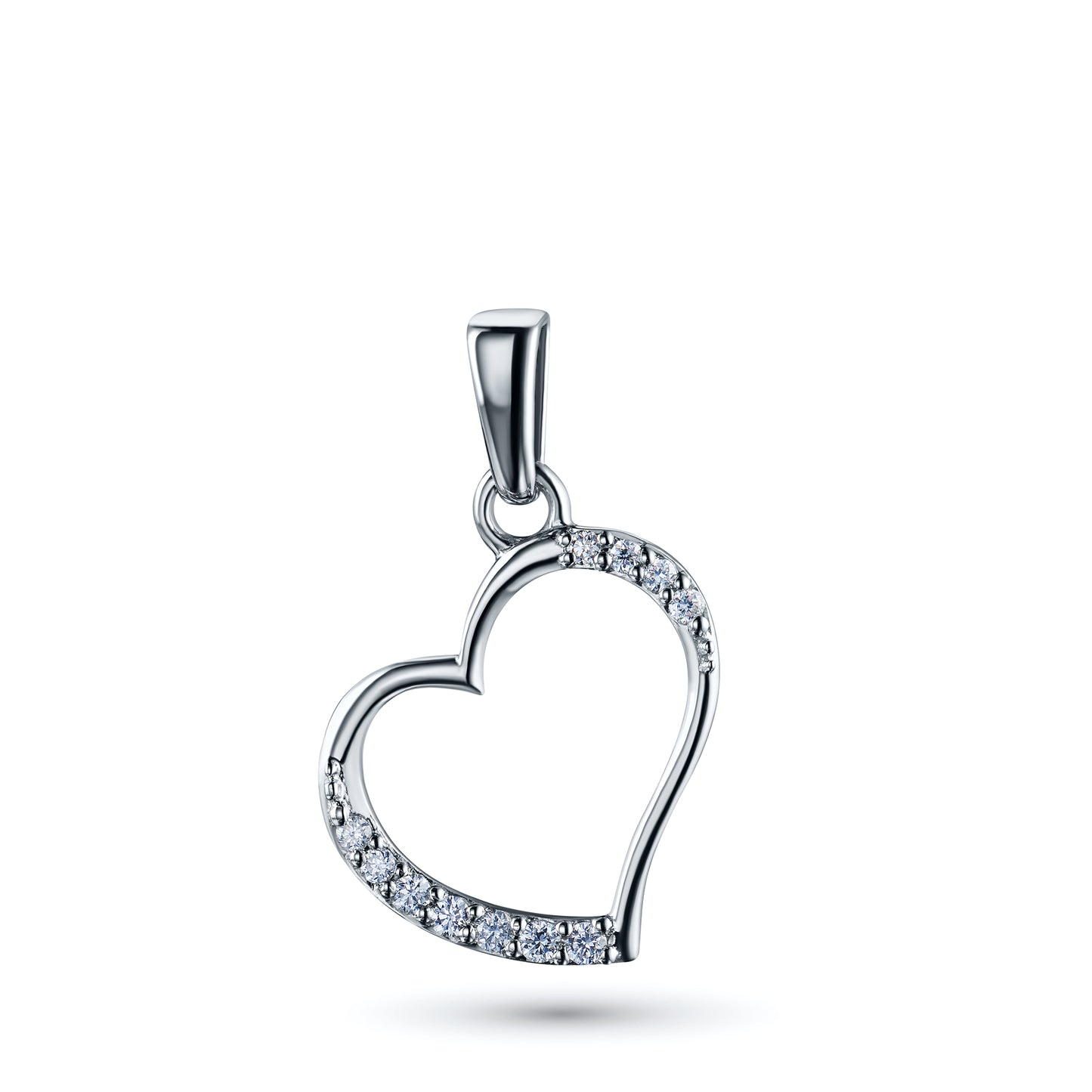 14K White Gold Pendant with Lab-Created Diamonds 0.070 CT.TW