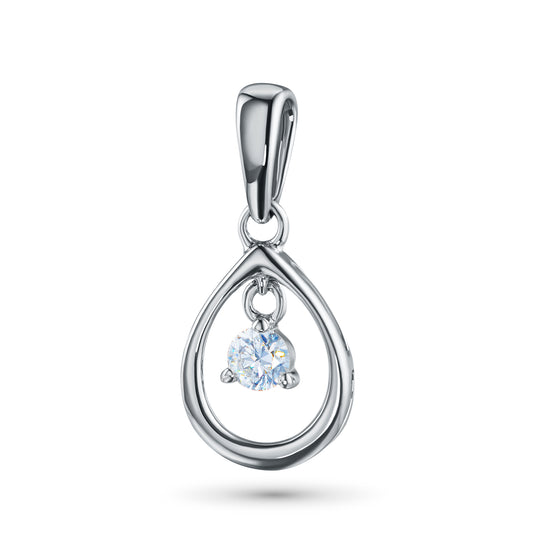 Sterling Silver Pendant with Lab-Created Diamonds 0.080 CT.TW