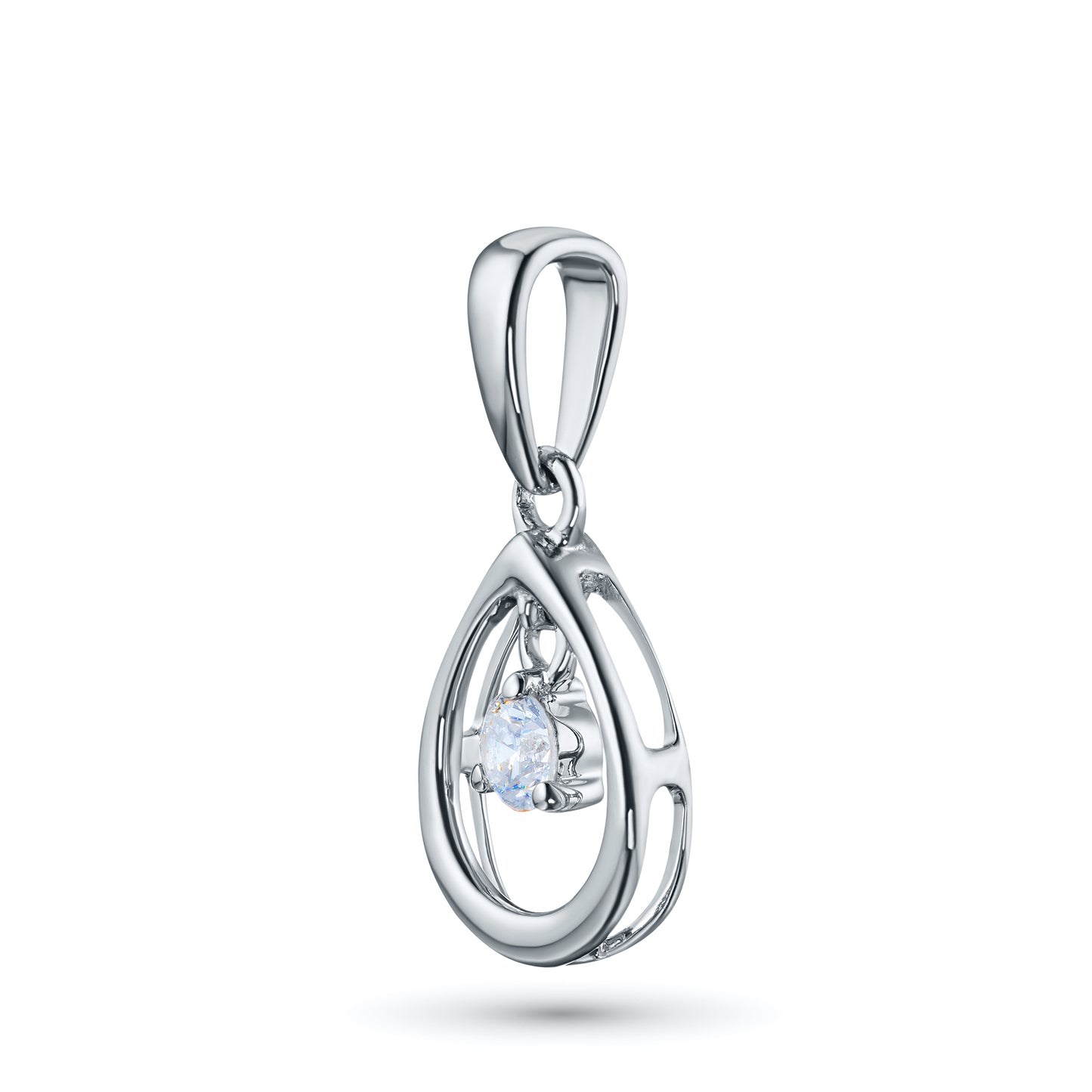 Sterling Silver Pendant with Lab-Created Diamonds 0.080 CT.TW