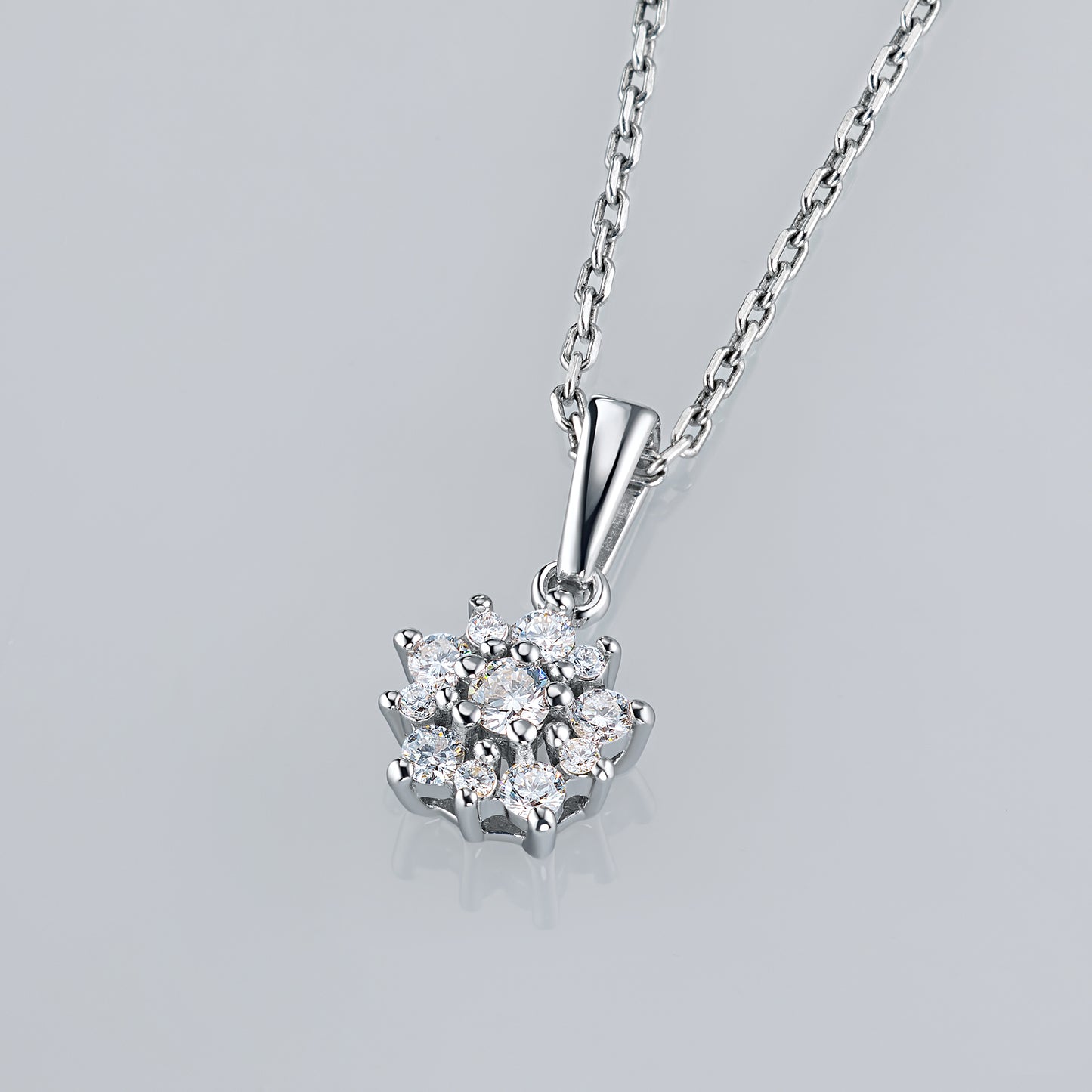 Sterling Silver Pendant with Lab-Created Diamonds 0.220 CT.TW