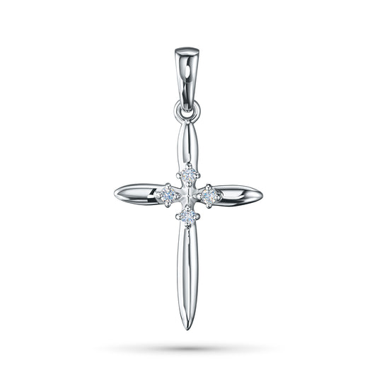 Sterling Silver Pendant with Lab-Created Diamonds 0.050 CT.TW