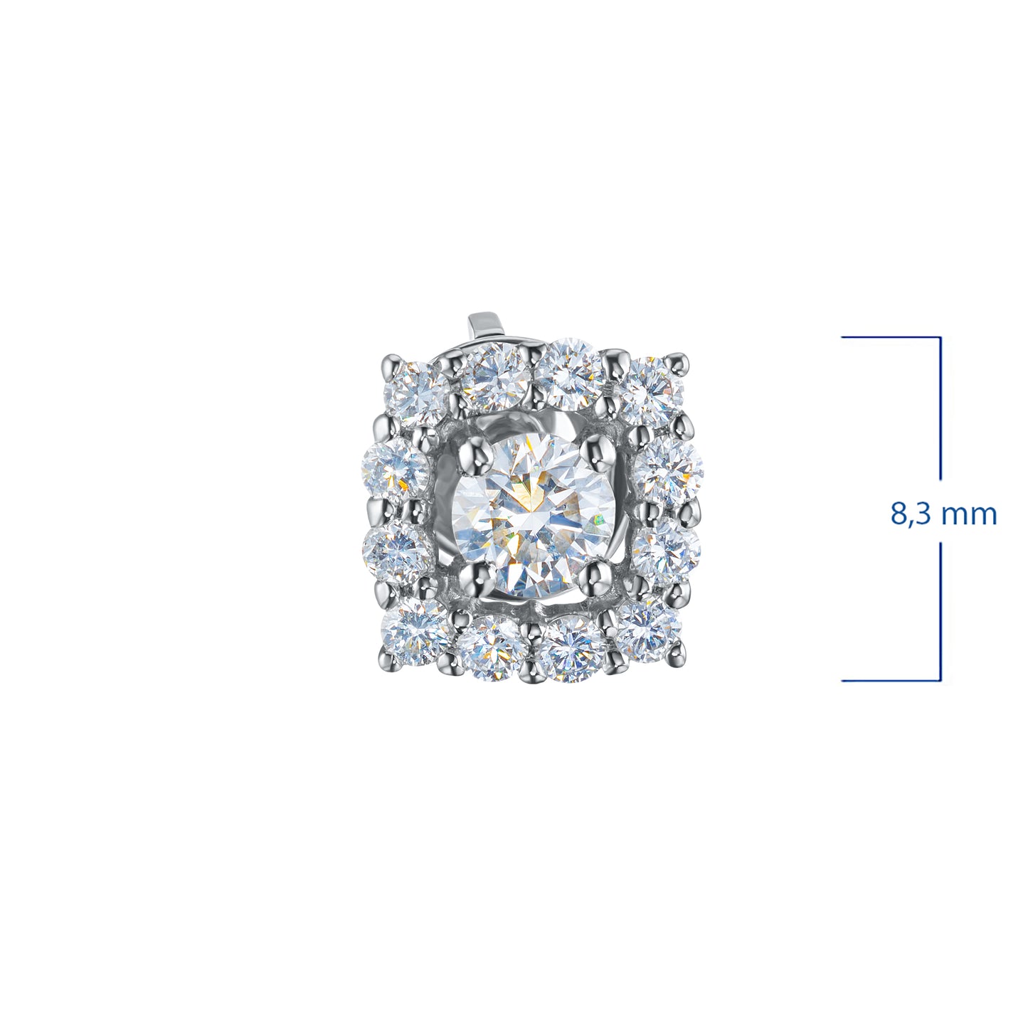 Sterling Silver Earring Studs with Lab-Created Diamonds 0.920 CT.TW
