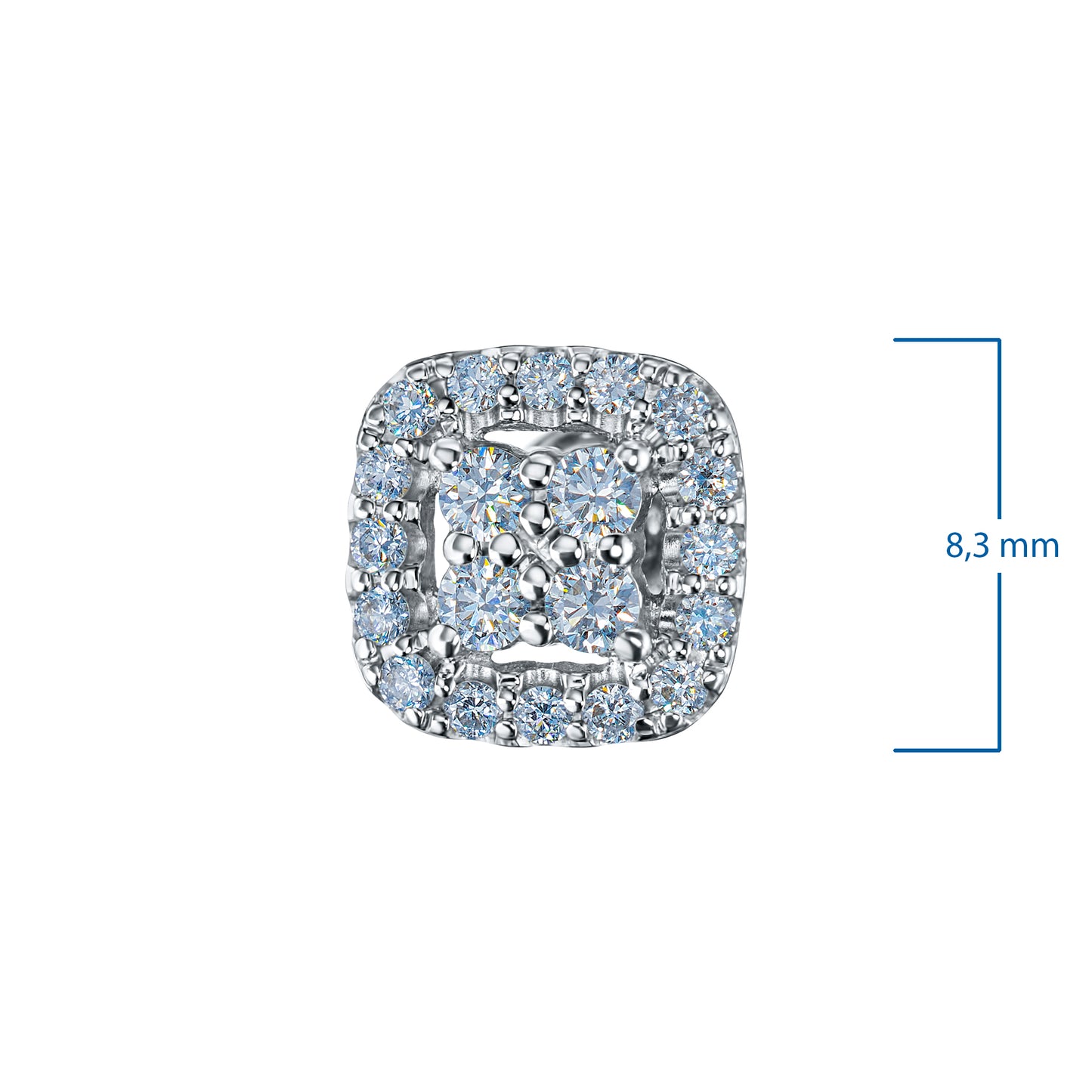 Sterling Silver Earring Studs with Lab-Created Diamonds 0.550 CT.TW