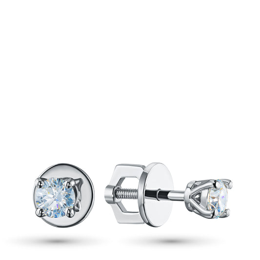 14K White Gold Earring Studs with Lab-Created Diamonds 0.690 CT.TW