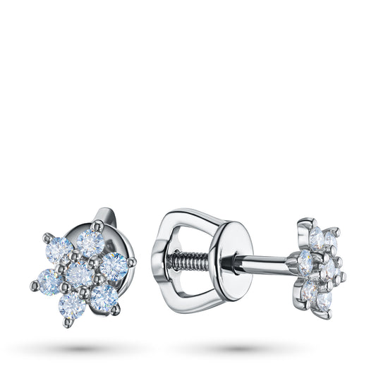 Sterling Silver Earring Studs with Lab-Created Diamonds 0.180 CT.TW