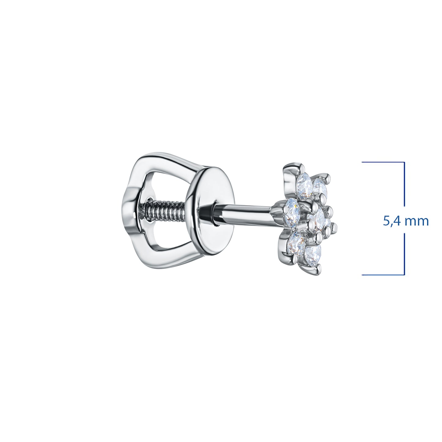 Sterling Silver Earring Studs with Lab-Created Diamonds 0.180 CT.TW
