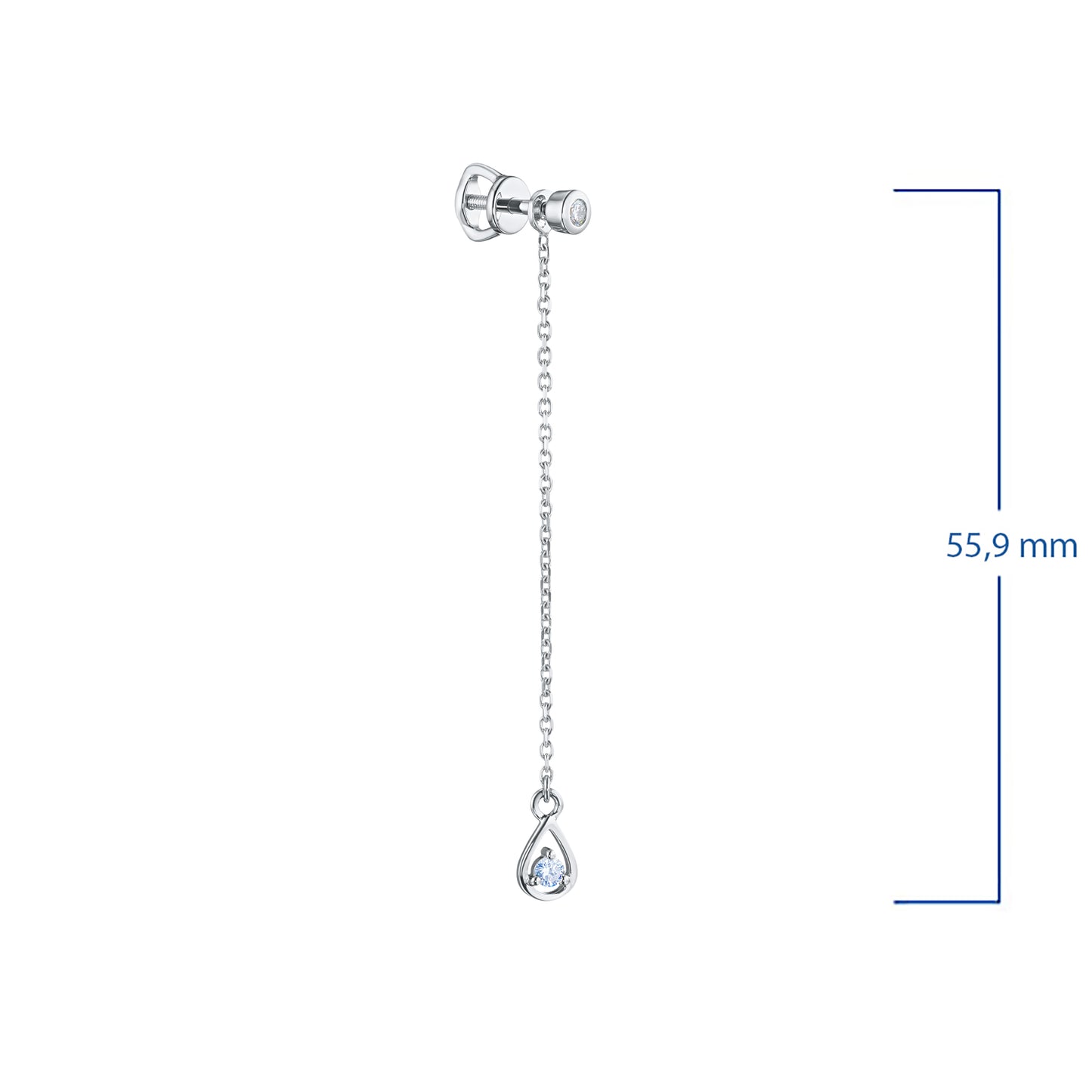 Sterling Silver Earring Studs with Lab-Created Diamonds 0.260 CT.TW