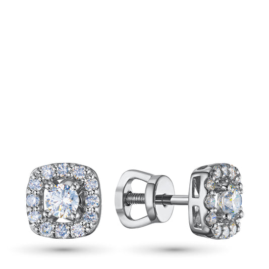 Sterling Silver Earring Studs with Lab-Created Diamonds 0.450 CT.TW