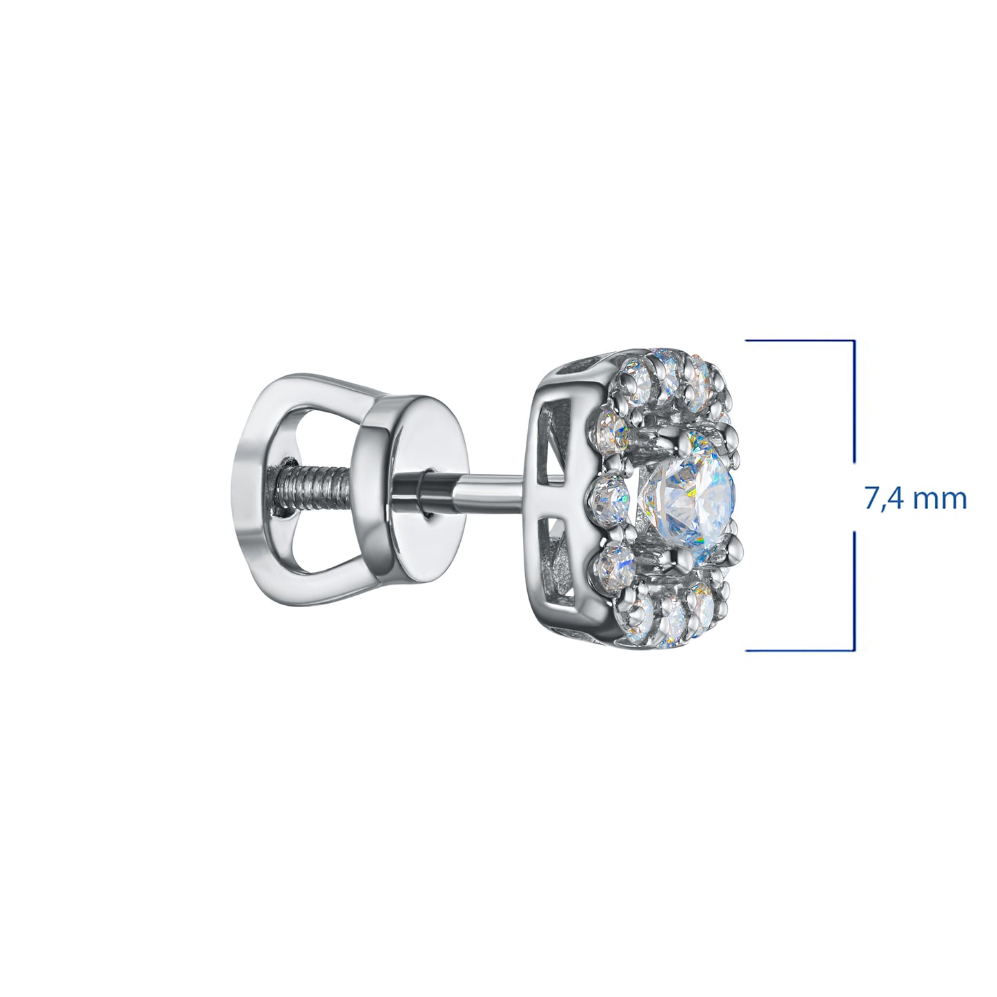 Sterling Silver Earring Studs with Lab-Created Diamonds 0.450 CT.TW