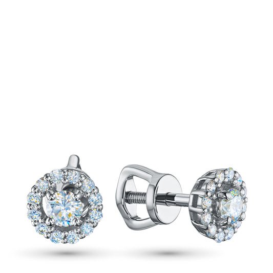 Sterling Silver Earring Studs with Lab-Created Diamonds 0.510 CT.TW